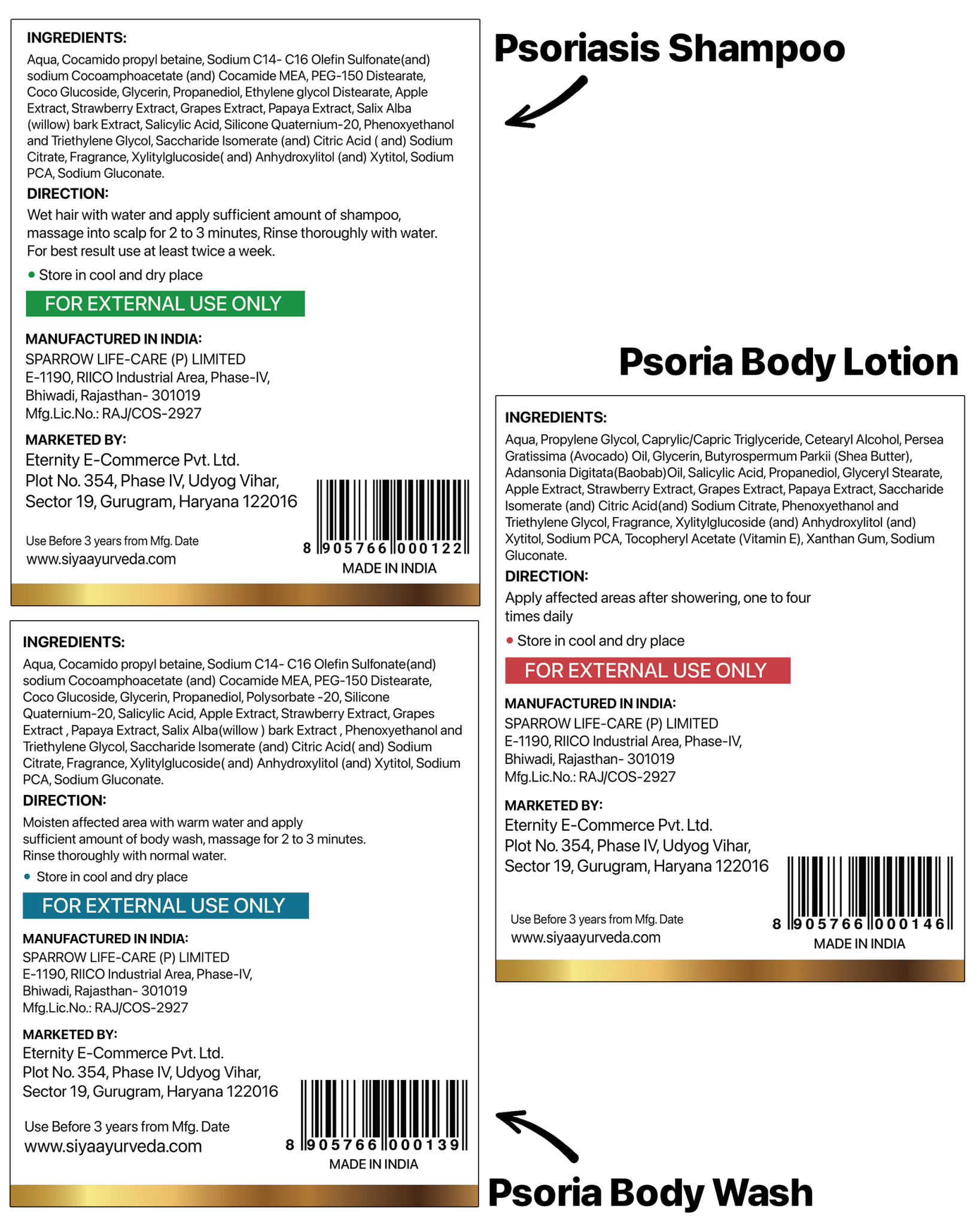 Psoriasis Body and Hair Care Kit - Siya Ayurveda