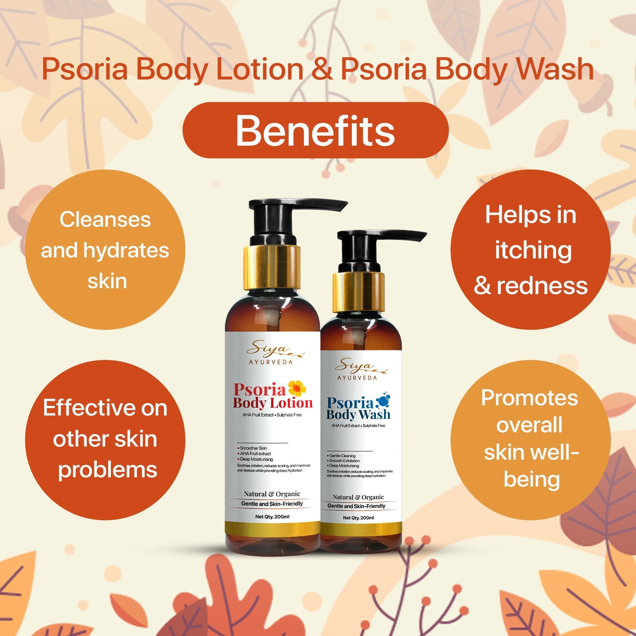 Psoriasis BodyWash and BodyLotion Combo - Siya Ayurveda
