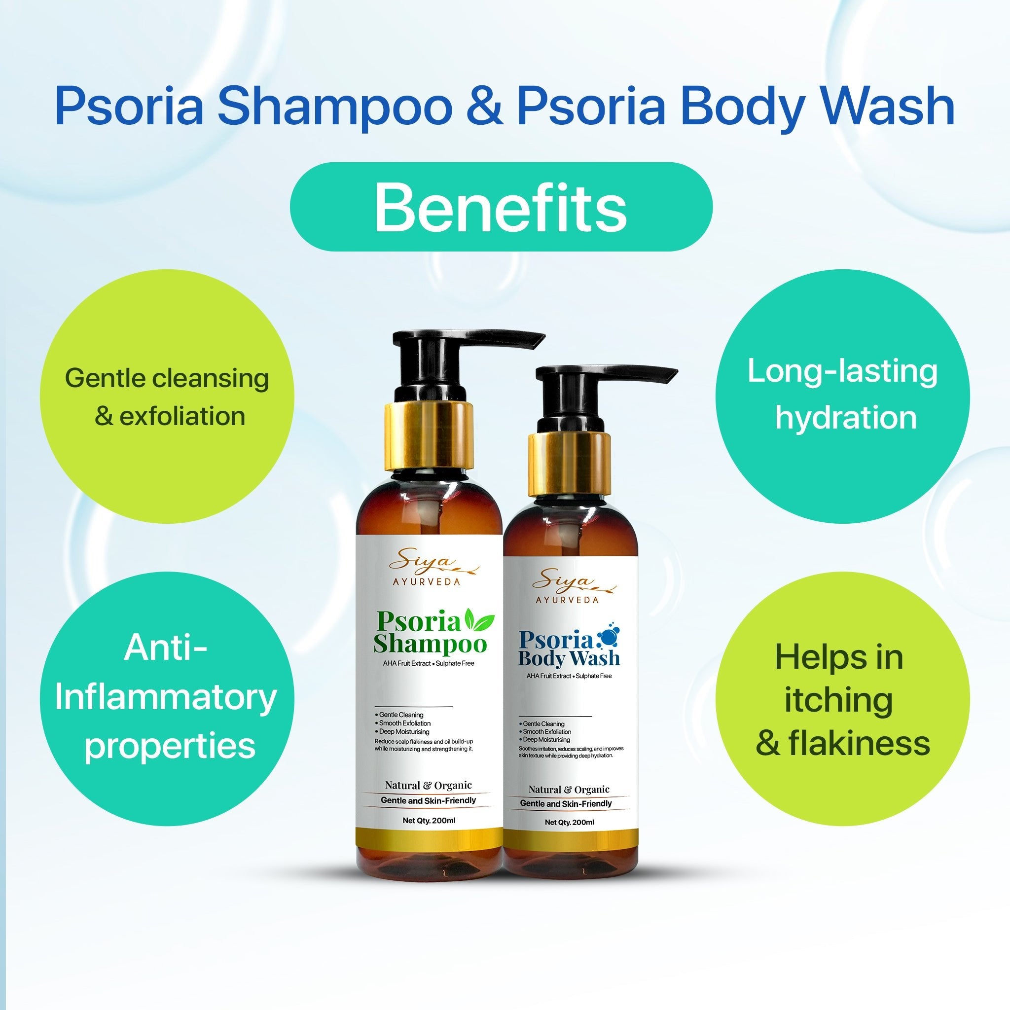 Psoriasis Shampoo and Body Wash Combo - Siya Ayurveda