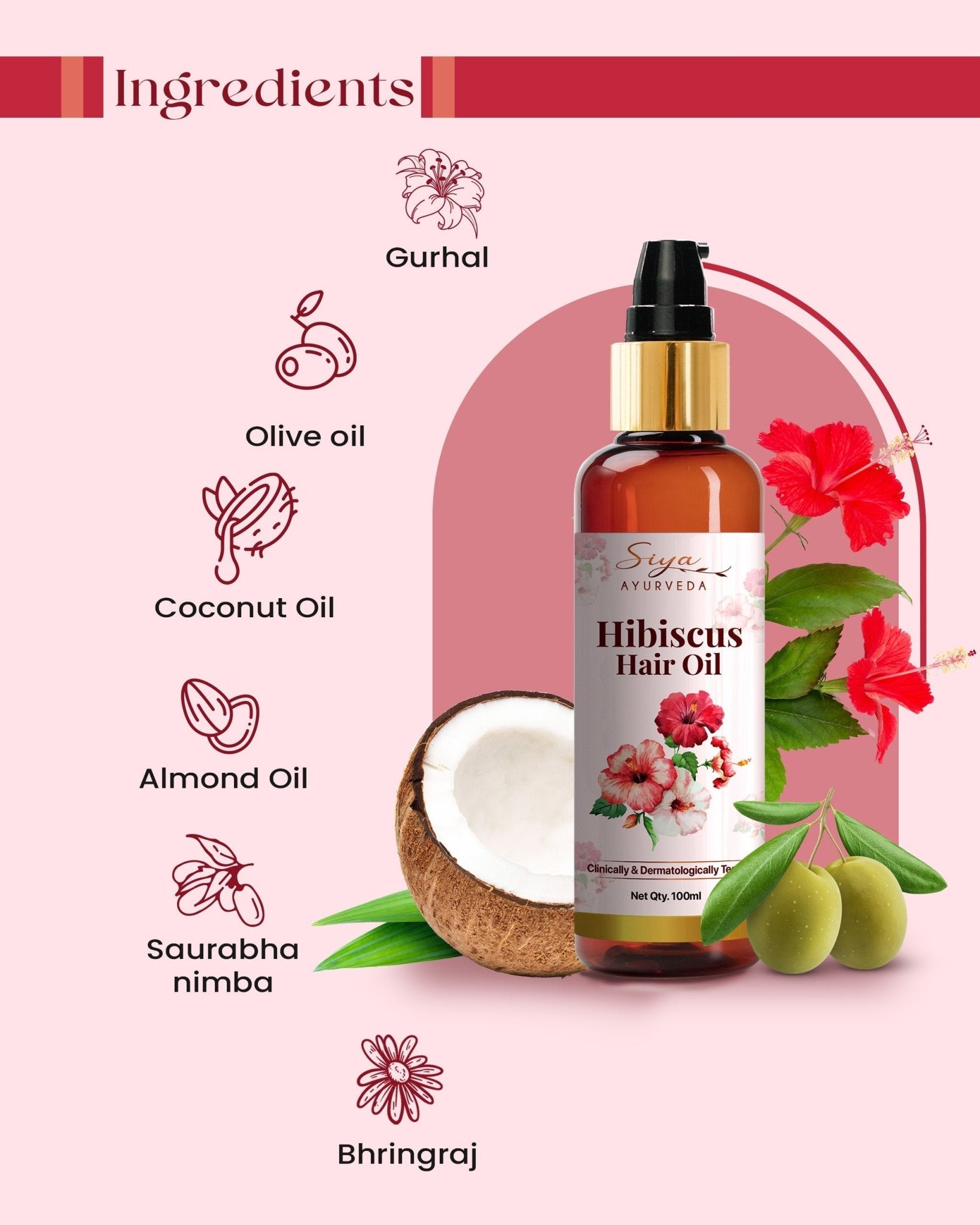 Siya Ayurveda Hibiscus Oil - Siya Ayurveda